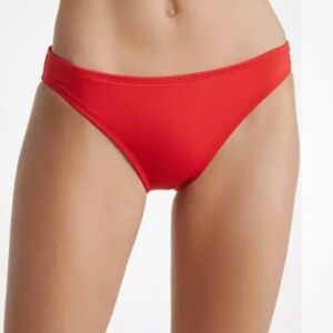 La Blanca Goddess Solid Cherry Red Hipster UPF 50 Swim Bottom Separate NEW